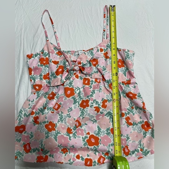 Free Assembly floral print women’s Tank top with tie front. Women’s size M - Picture 11 of 14